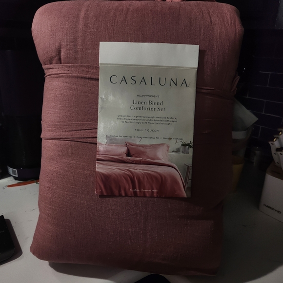 Casaluna Linen Blend Comforter Set - Rose - Picture 1 of 4